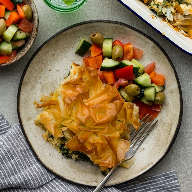 Spinach Pie with a Greek Salad(no bread)